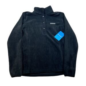 Columbia Benton Springs Fleece Pullover Womens‎ XS Black 1/2 Snap Jacket $65